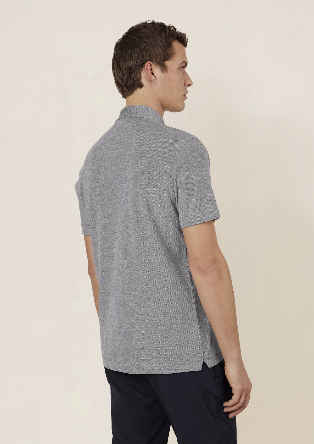 Polo manches courtes Slim en coton uni beige