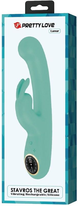 Pretty Love - Lamar - Rabbit Vibrator- Tarzan Vibrator - Met LCD Display - Lichtblauw