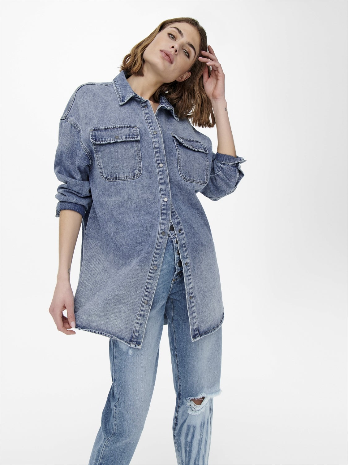 ONLKASIA Jeanshemd Medium Blue Denim