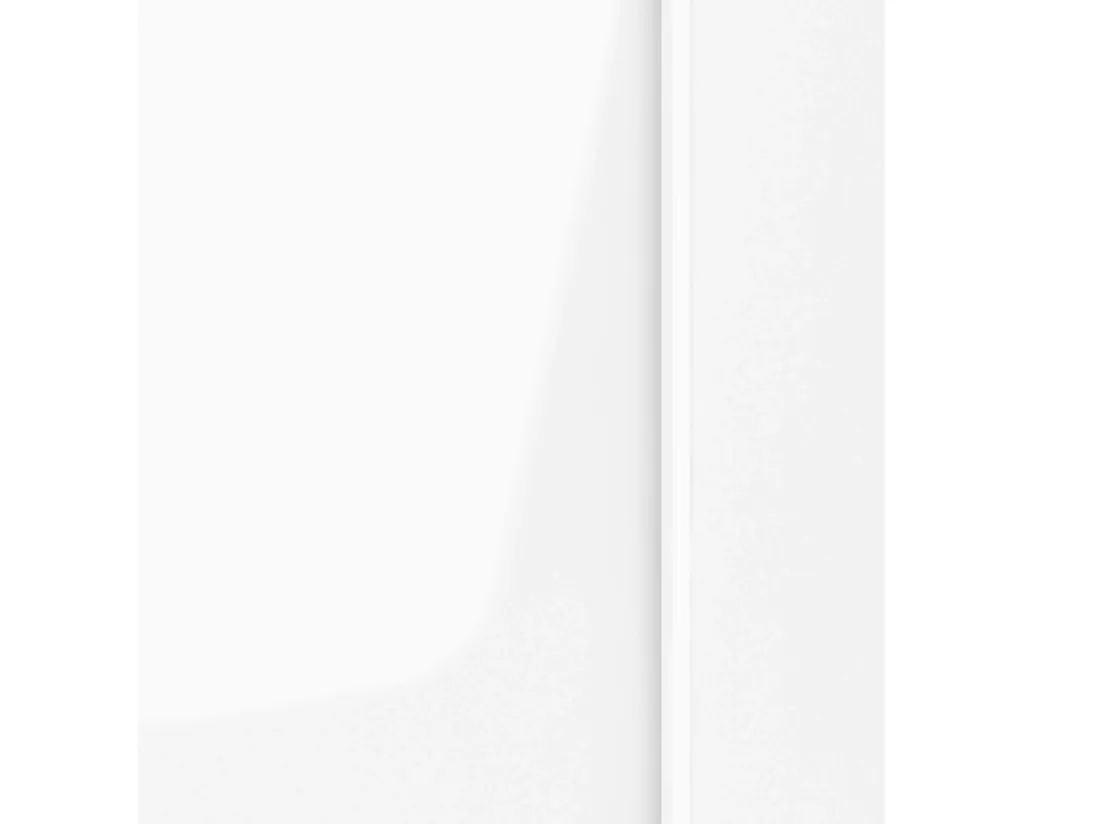 Garde-robe 2 portes Badesse, Meubles de chambre, Penderie de plain-pied, Placard à vêtements, 243x61 h220 cm, Blanc brillant