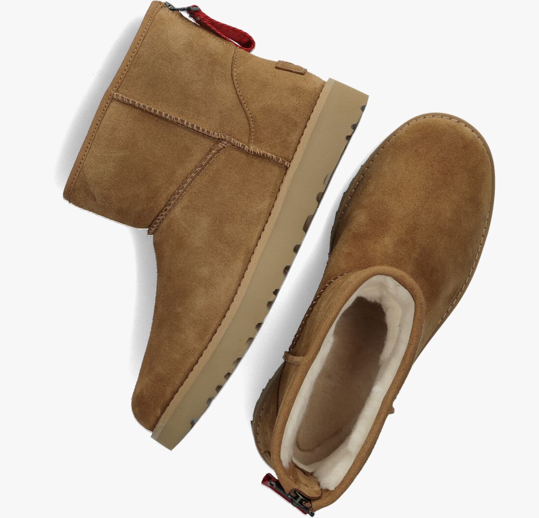 UGG camel ugg vachtlaarzen w classic mini logo zip