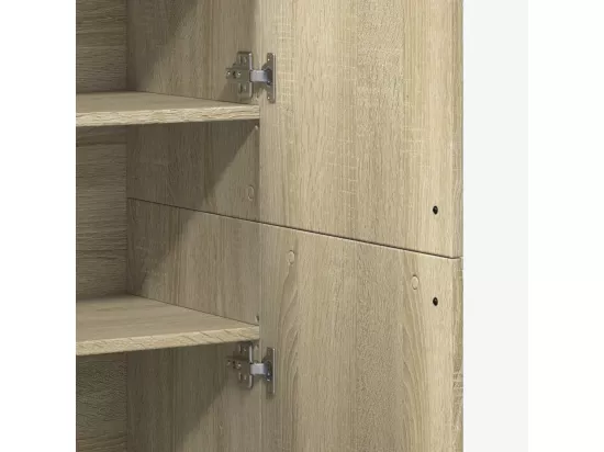 Buffet haut chêne sonoma 80x35x180 cm bois d'ingénierie