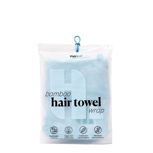Hairlust Bamboo Hair Towel Wrap, Blå