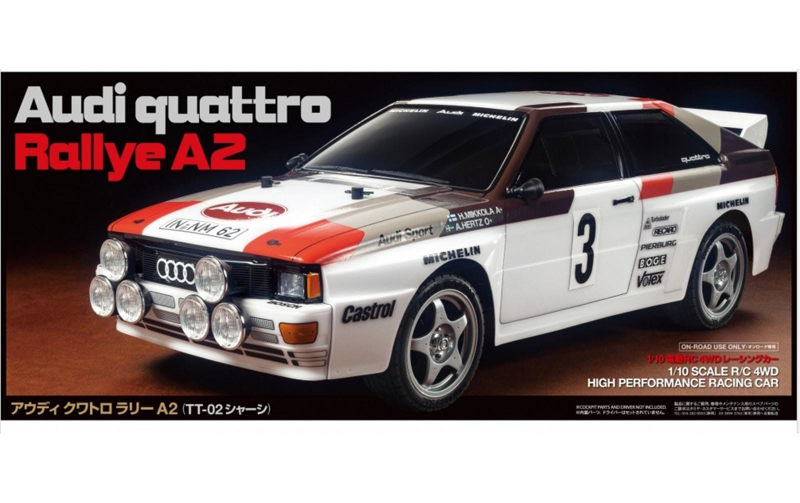 Rally Audi Quattro A2 TT-02 Bausatz<br>Bausatzmodell