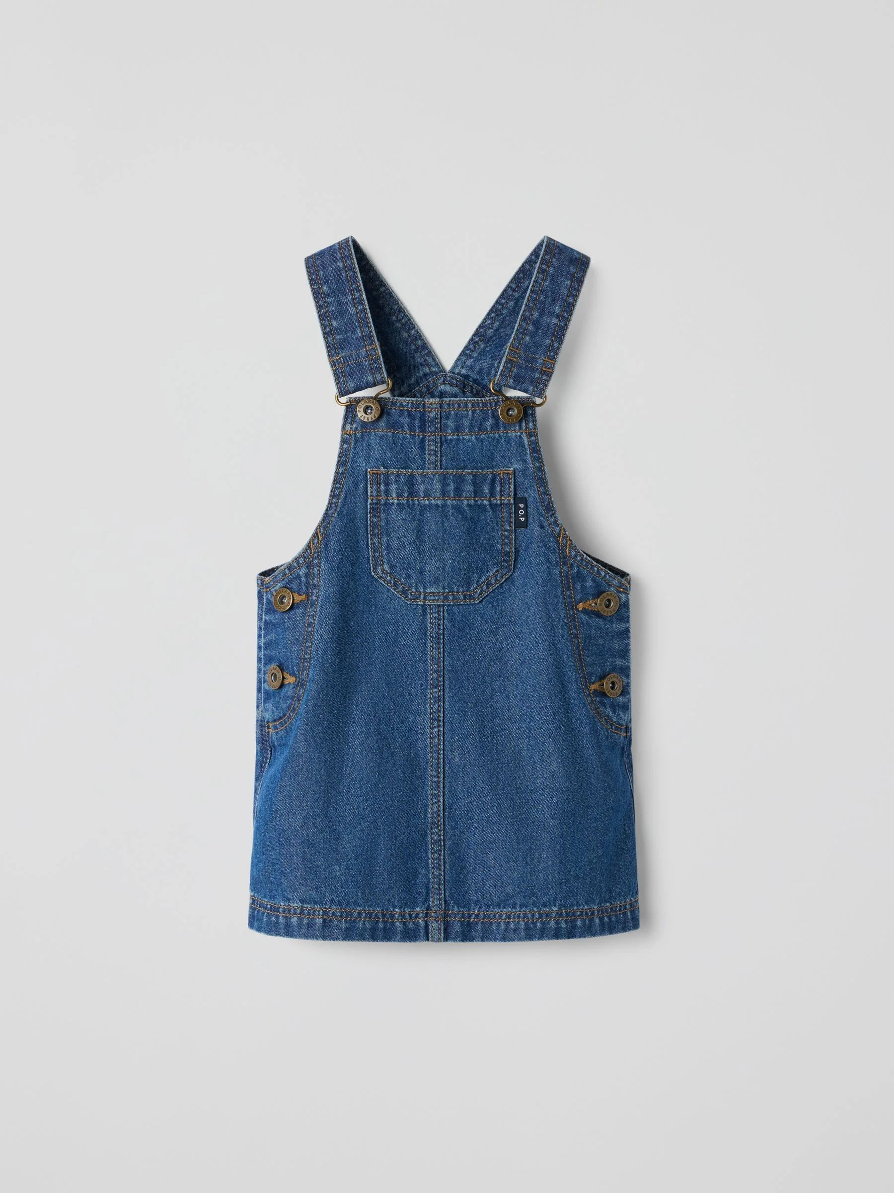 Polarn O. Pyret Cotton Denim Dungaree Dress