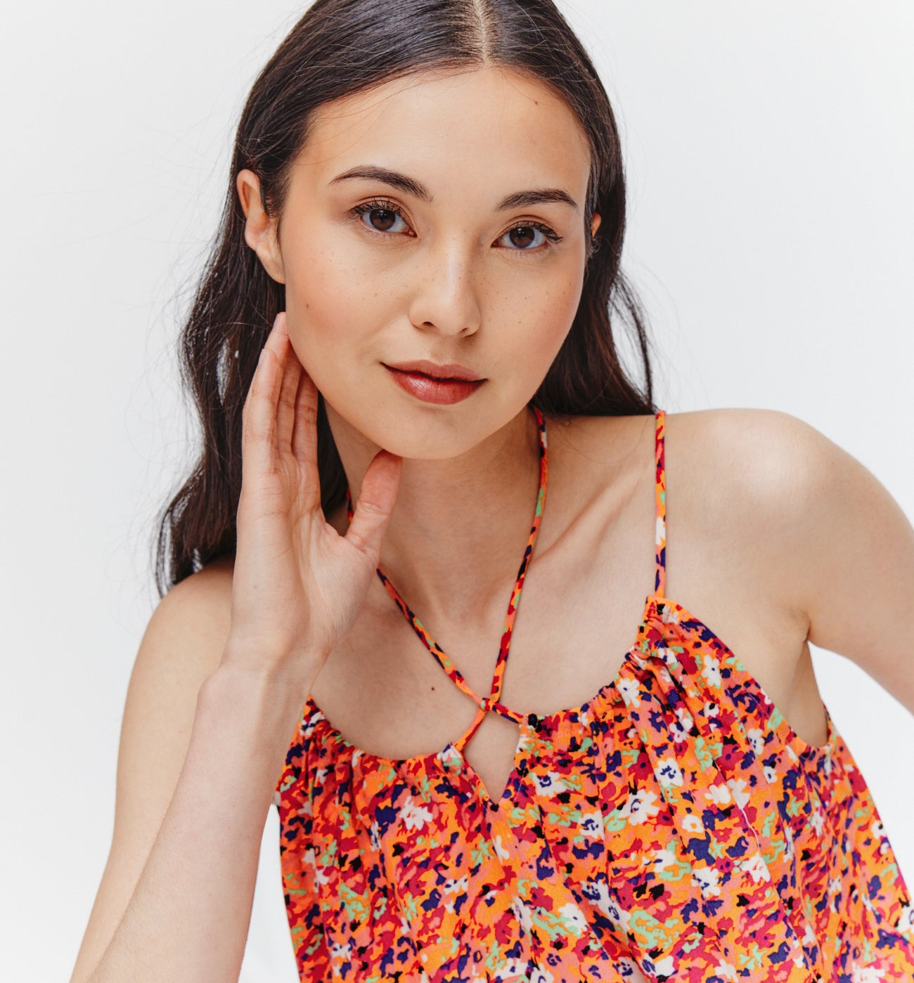 Top à fines bretelles Femme - Imprimé multicolore