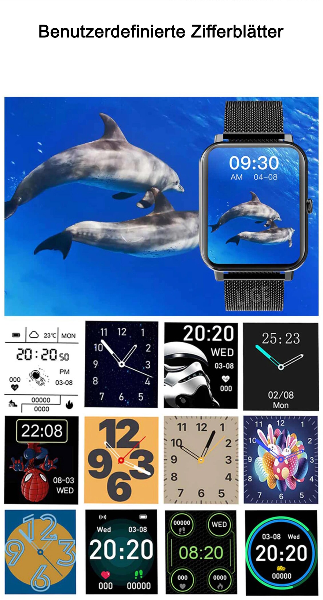 TPFNet Smart Watch / Fitness Tracker IP67 - Silikon Armband - Android & IOS - Rosa