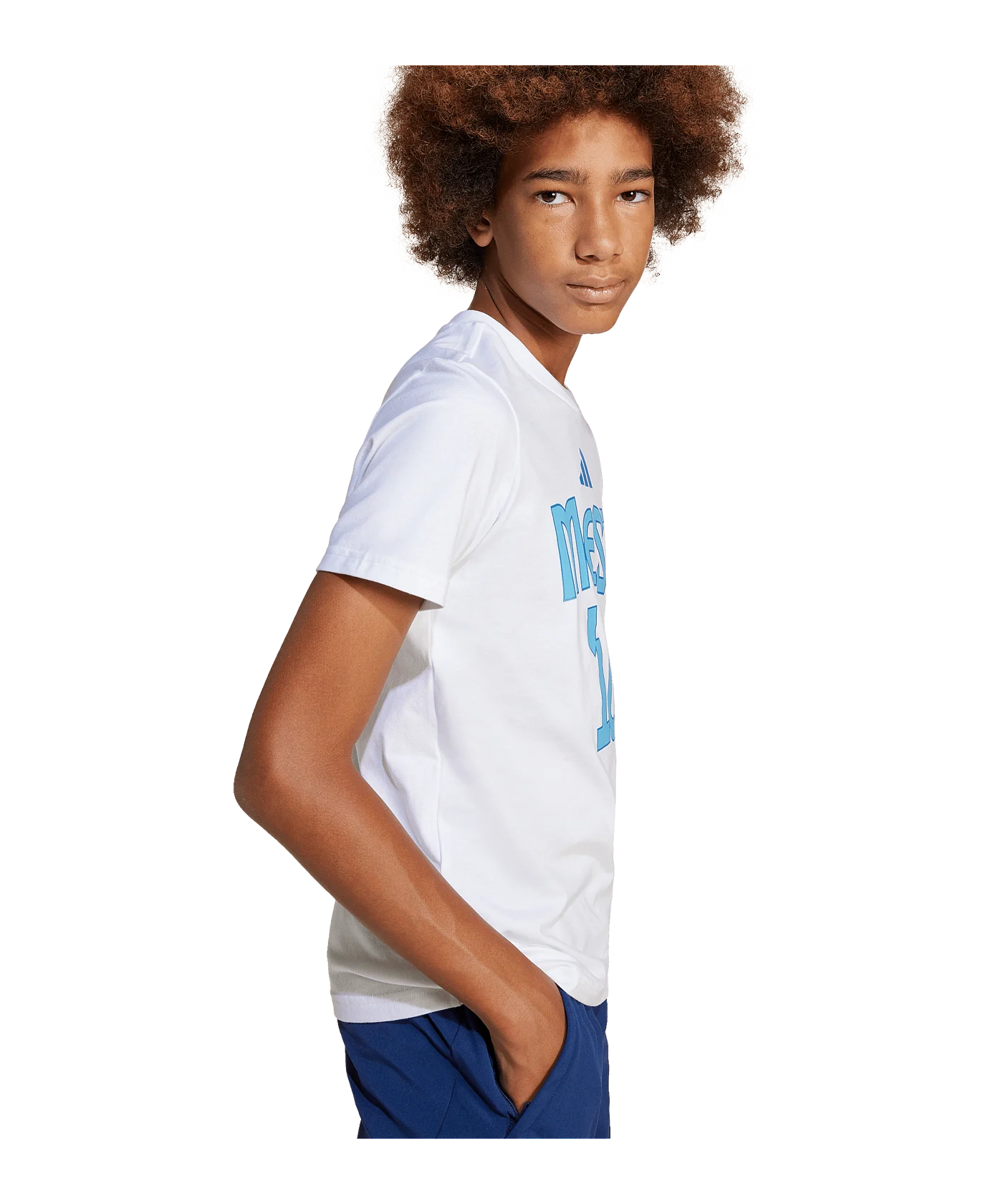 adidas Messi Name und Nummer Graphic T-Shirt Kids Weiss