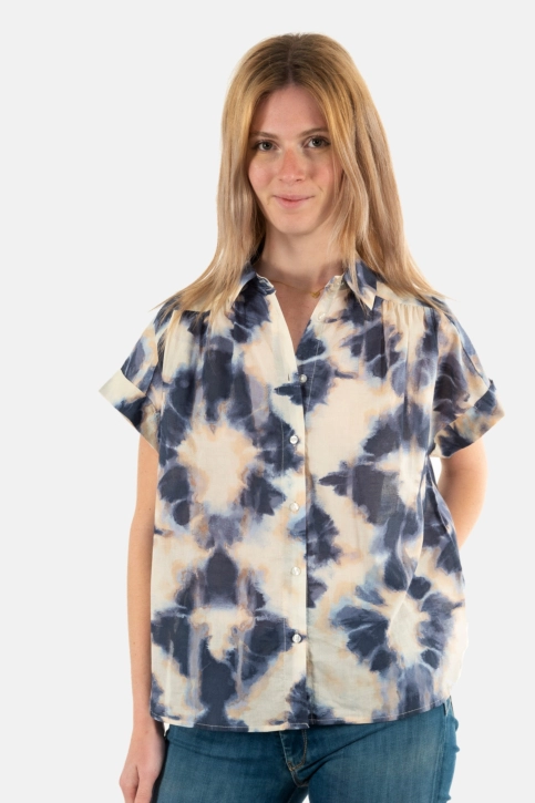 Chemisier manches courtes ichi emmeretta 203116 tie dye aop