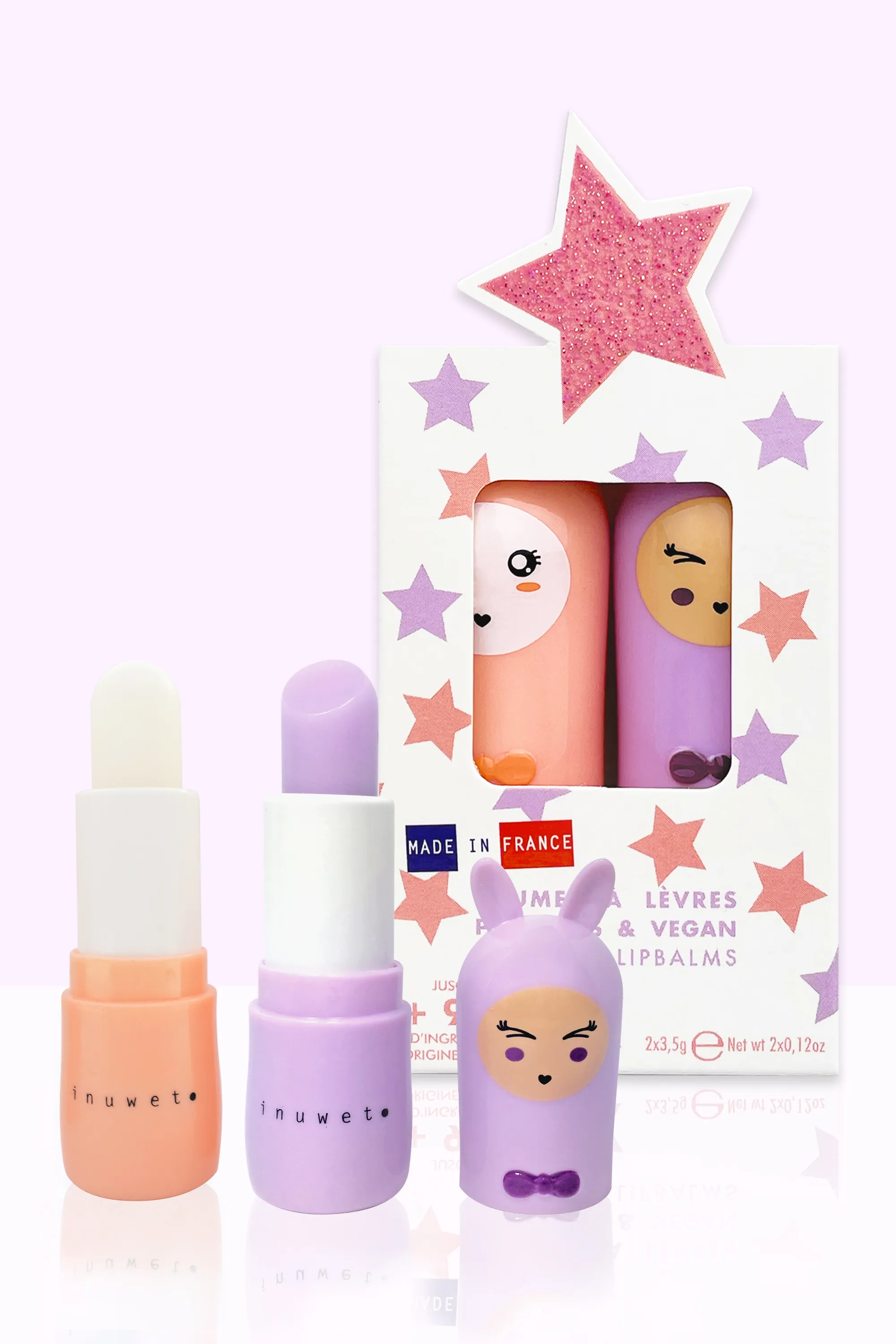 Inuwet (In Unicorn We Trust) Duo de baumes à lèvres guimauve & vanille-coco-7 g