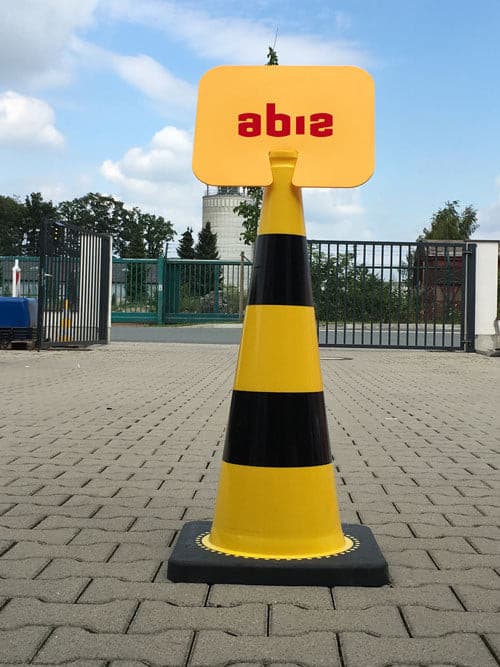Verkeerskegelbord 34 x 28 cm om op FLEX verkeerskegel te klikken incl. tekst / geel
