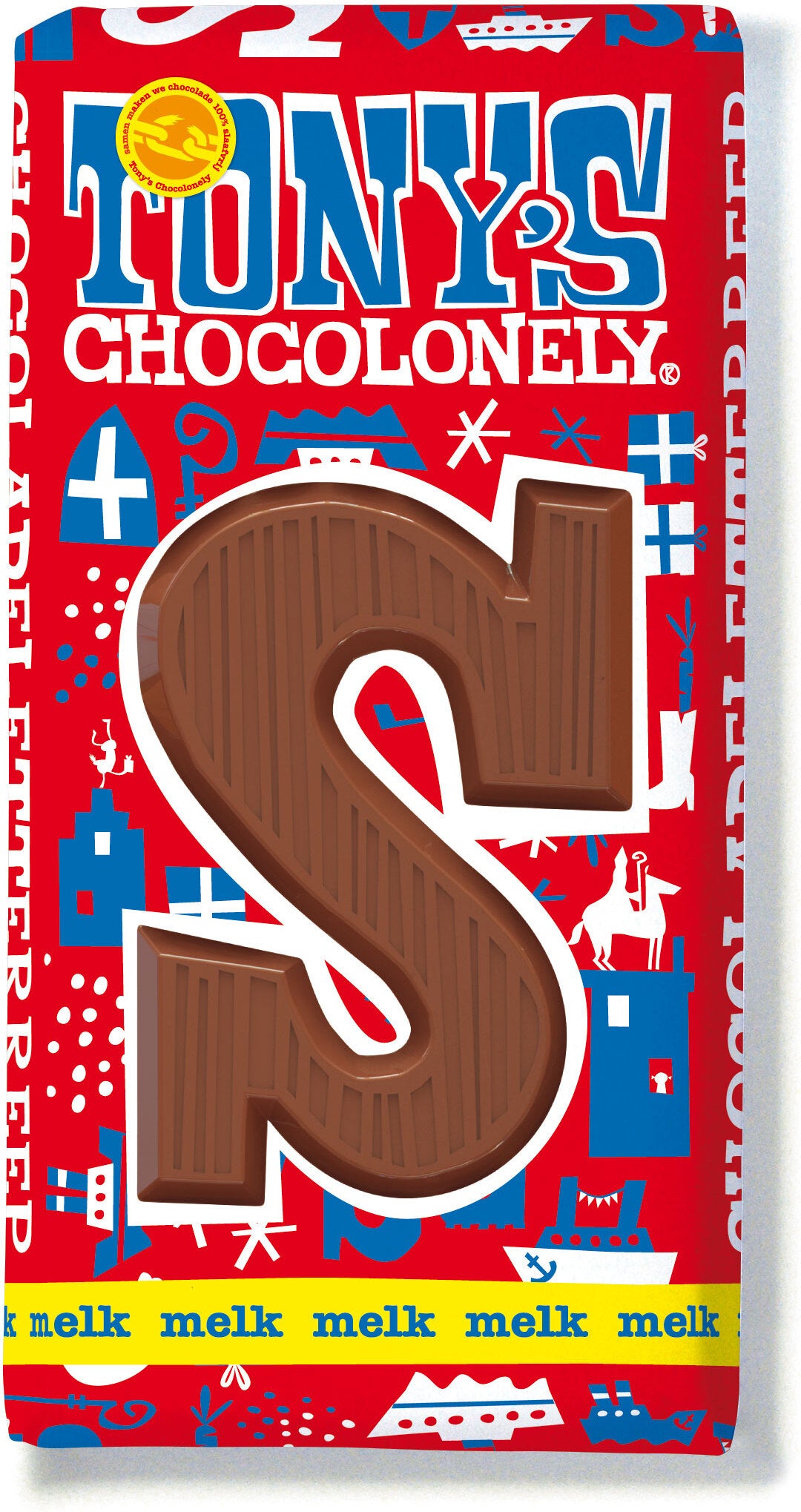 Tony's Chocolonely letterreep S melk 180 gr