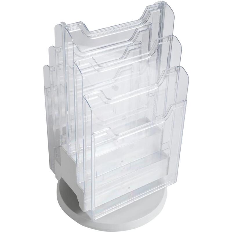 Distributeur de prospectus tourniquet de table 6 Compartiments A4 - Cristal