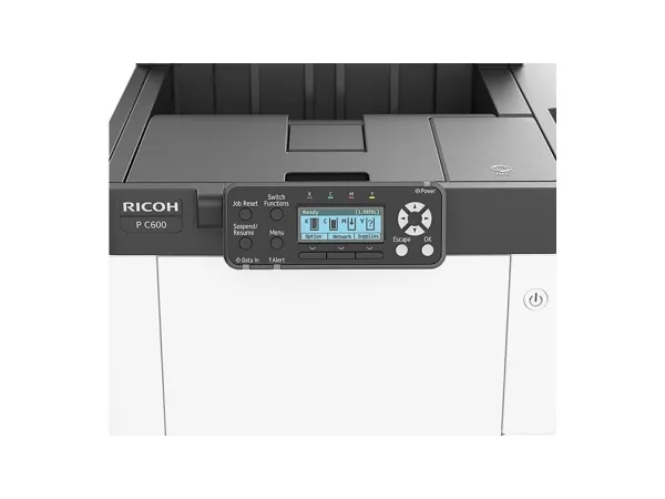 Ricoh C600 - Printer - farve - Duplex - laser - A4/Legal - 1200 x 1200 dpi - op til 40 spm (mono) / op til 40 spm (farve) - kapacitet: 600 ark - USB 2.0, Gigabit LAN, USB 2.0 vært