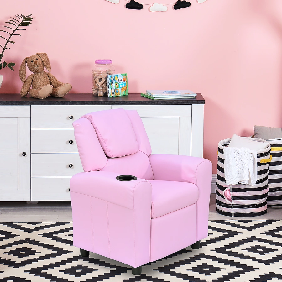 HOMCOM Kindersessel mit Liegefunktion rosa