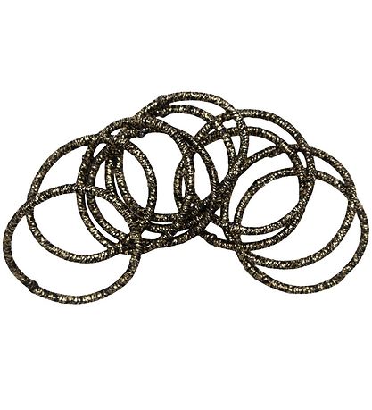 Little Wonders Haargummis - Rosa - 10er-Pack - Black/Gold Glitze