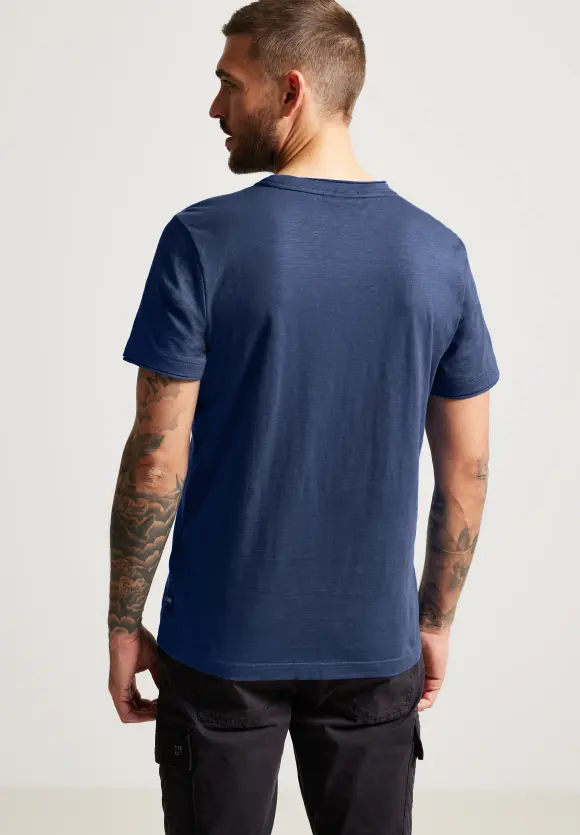 T-Shirt in Unifarbe - indigo blue