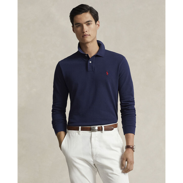 Polo Ralph Lauren Custom Slim Fit Mesh Polo Navy