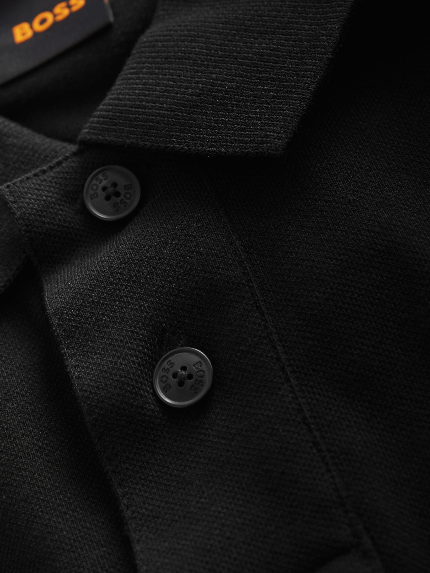 Zwart - BOSS Passerby Box Logo Long Sleeve Polo Shirt