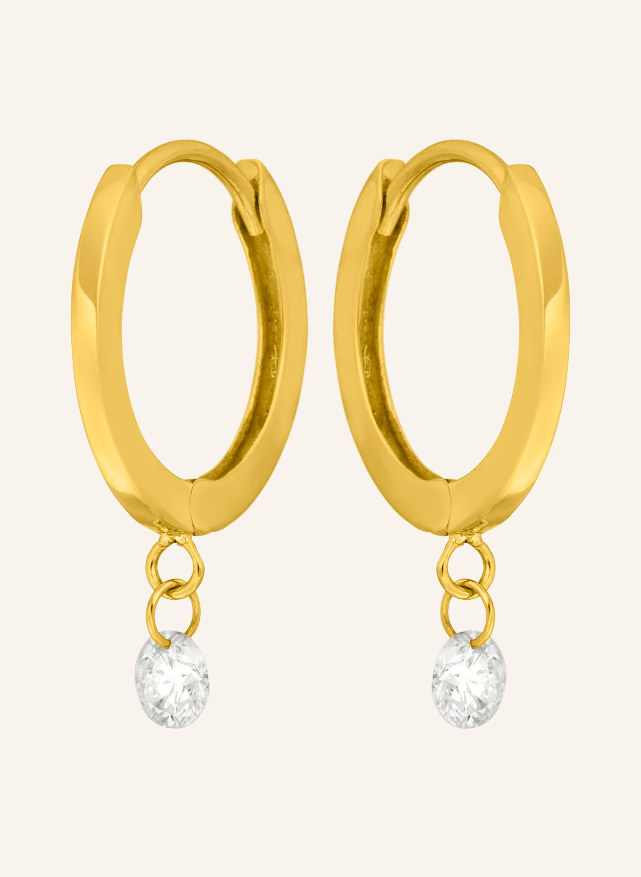 Leaf Creolen PURE aus 18 Karat Gelbgold mit Diamanten