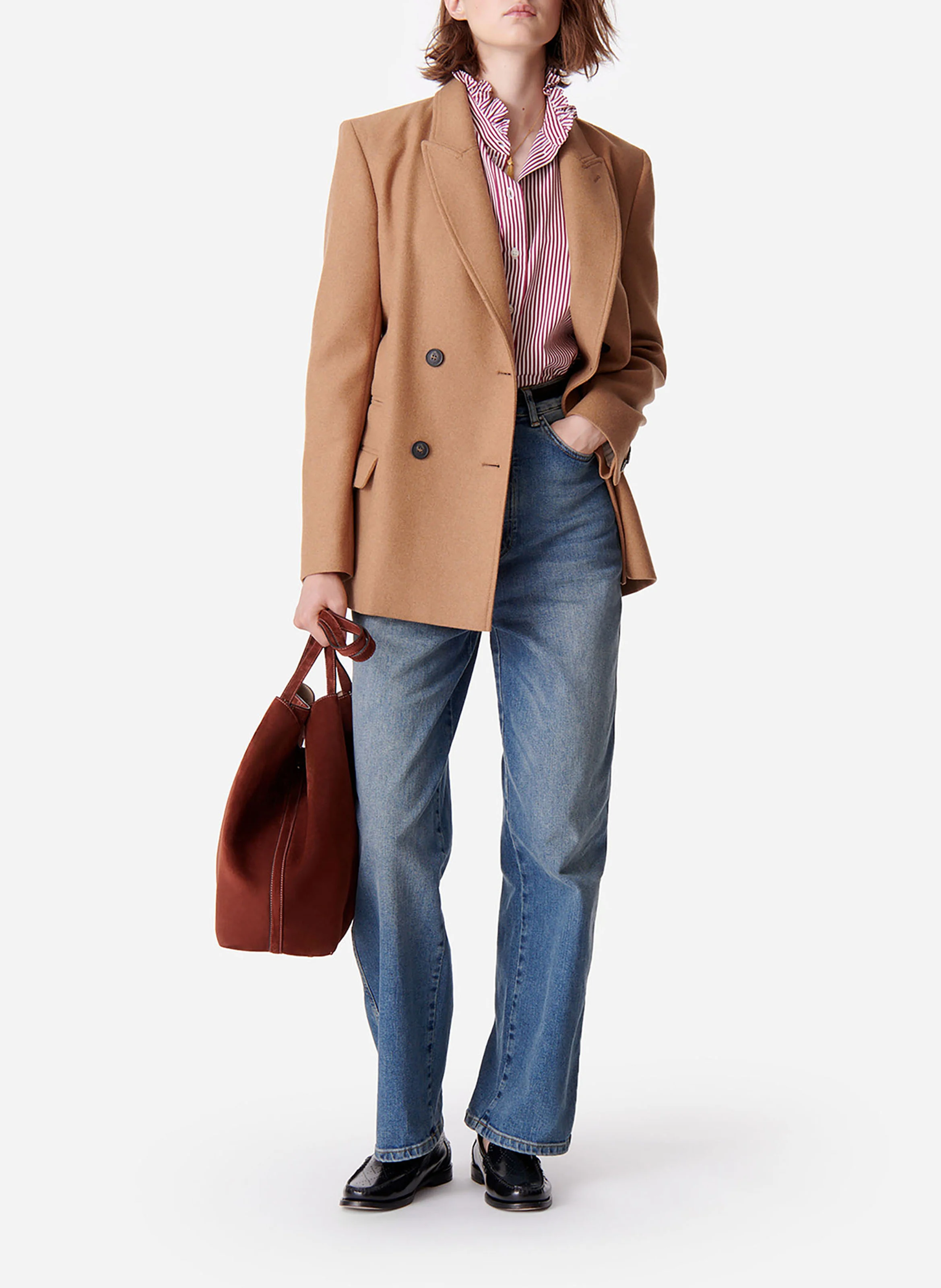DAMARYS - Veste de tailleur en laine mélangée | Marron