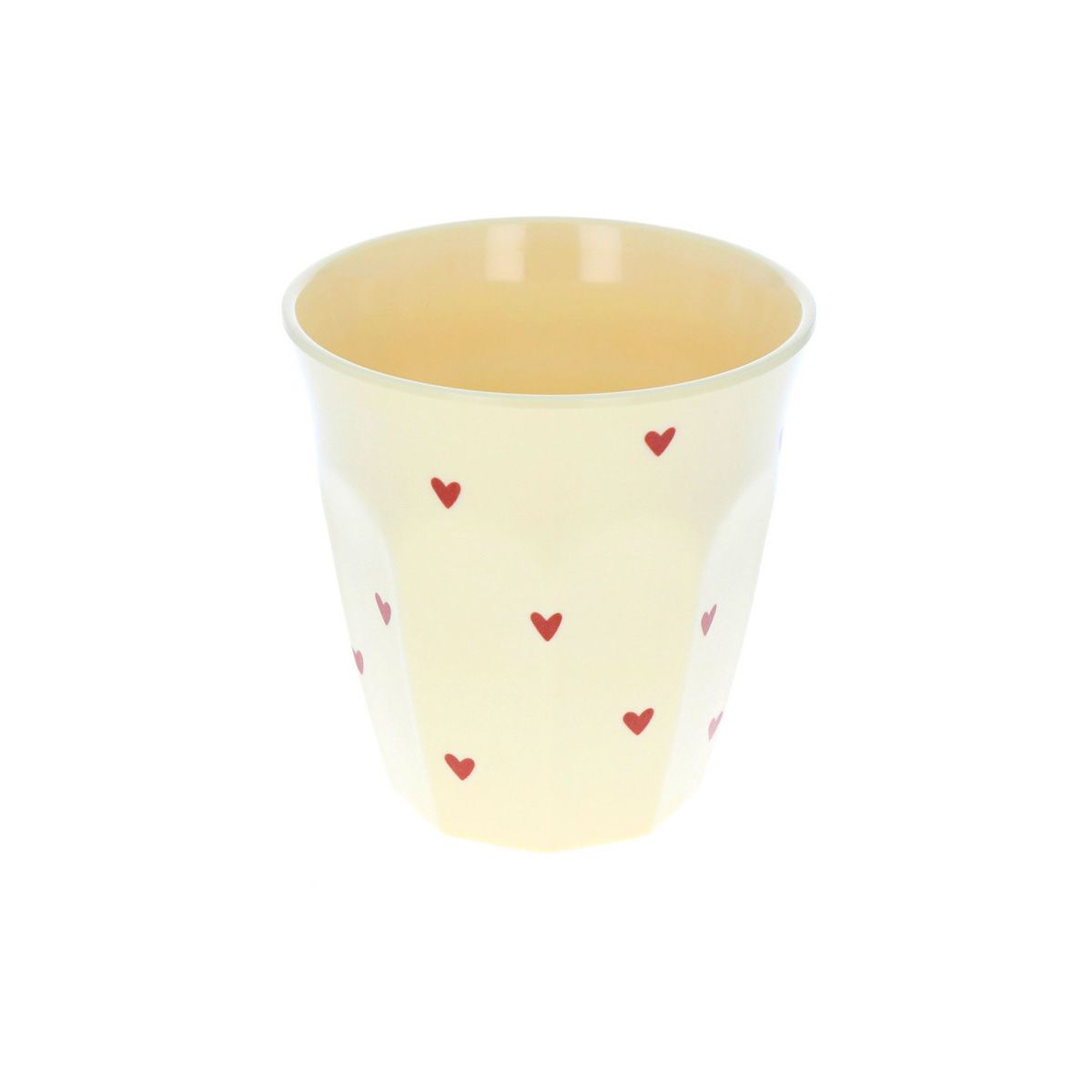 Grand verre mélamine à motif coeur .