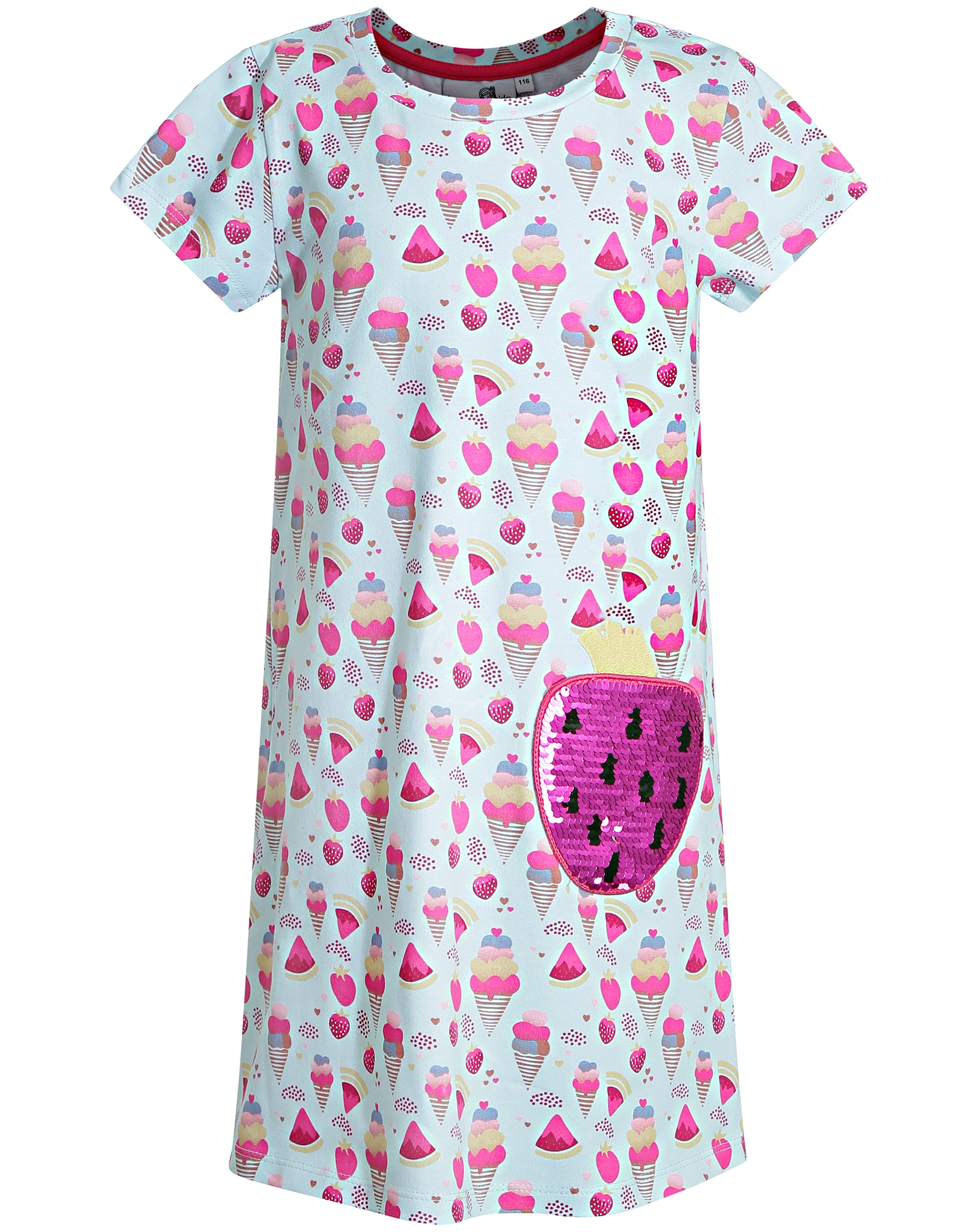 Kurzarm-Kleid ICECREAM in ice blue