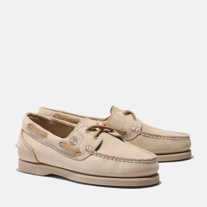 Chaussure bateau classique pour femme en beige