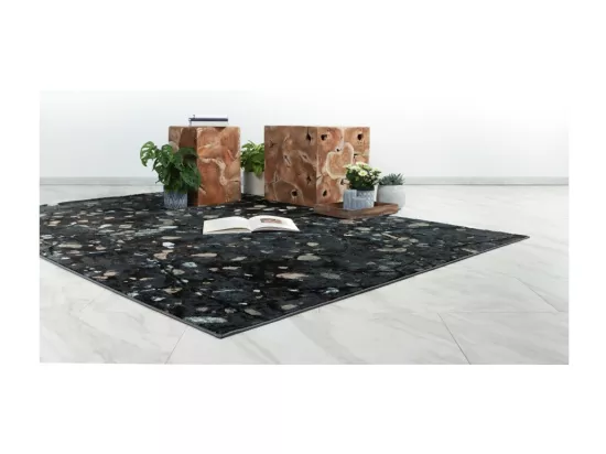 Tapis 150x80cm, design G308A coloris bleu pétrole - Confort et élégance pour votre intérieur