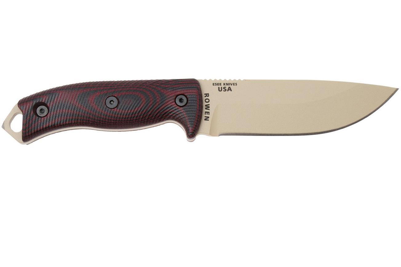 ESEE Model 5 Desert Tan Blade 3D Blood-Black G10 survivalmes 5PDT-004 kydex schede   clip plate