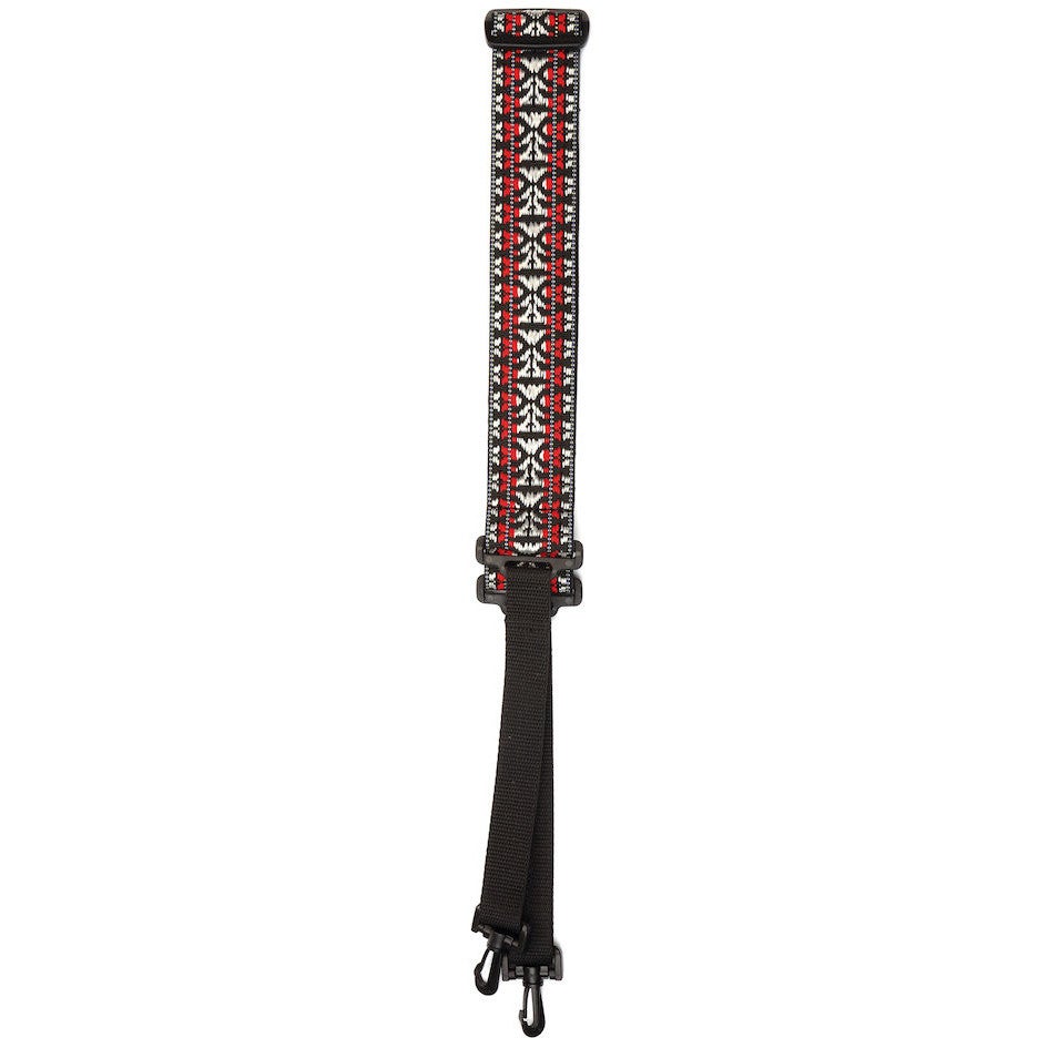D'Addario 20N00BJ draagriem Hootenanny voor banjo rood met zilver