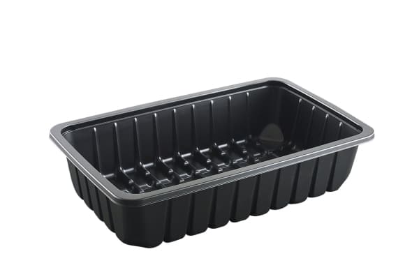 Kødbakke K 81­60S 262x161x59mm 1800ml sort PP 300stk/krt