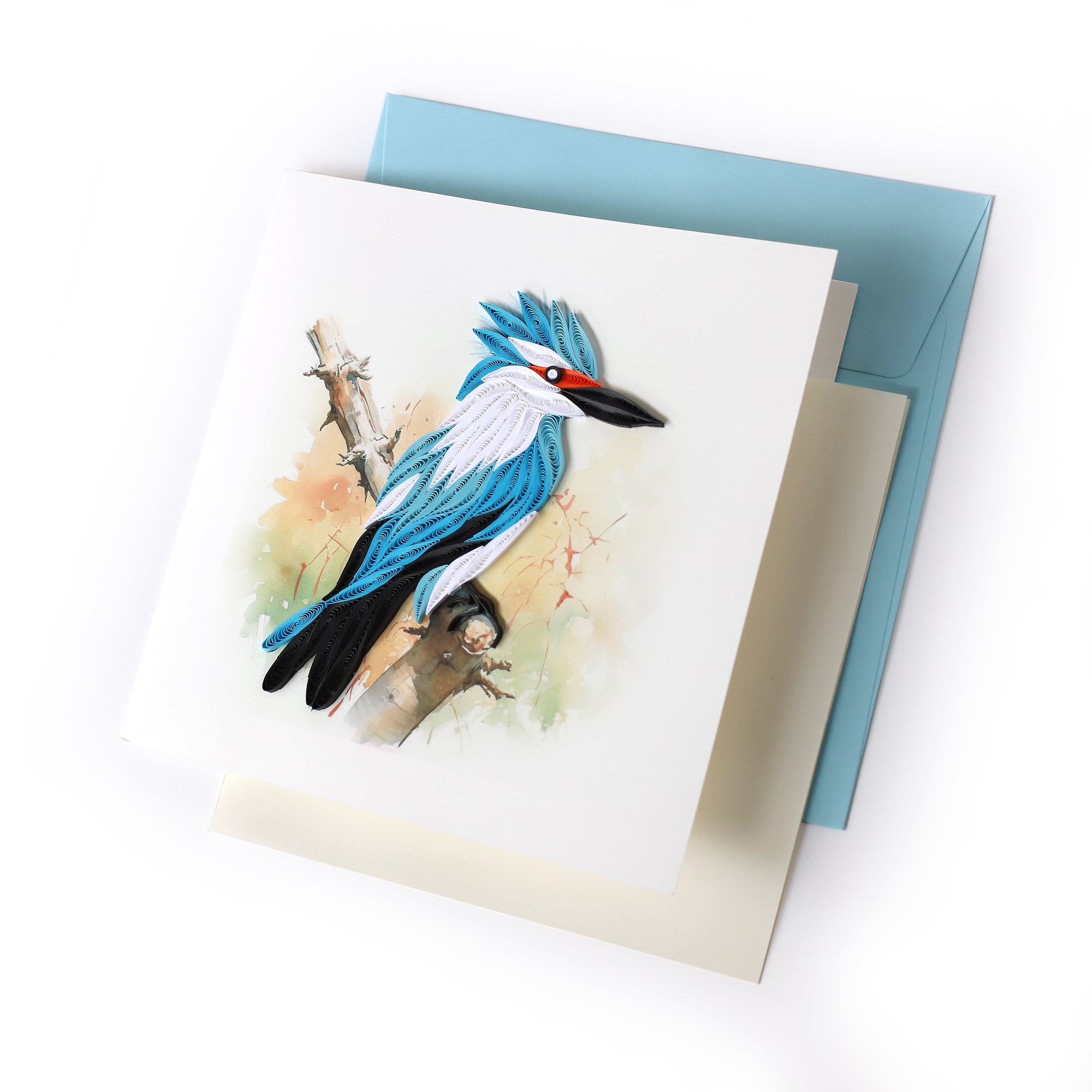 Grußkarte 'Kingfisher', B 15 cm, H 15 cm günstig bestellen