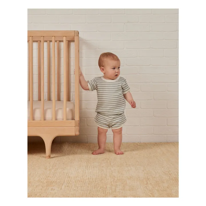 Quincy Mae T-Shirt et Shortie Rayé | Bleu