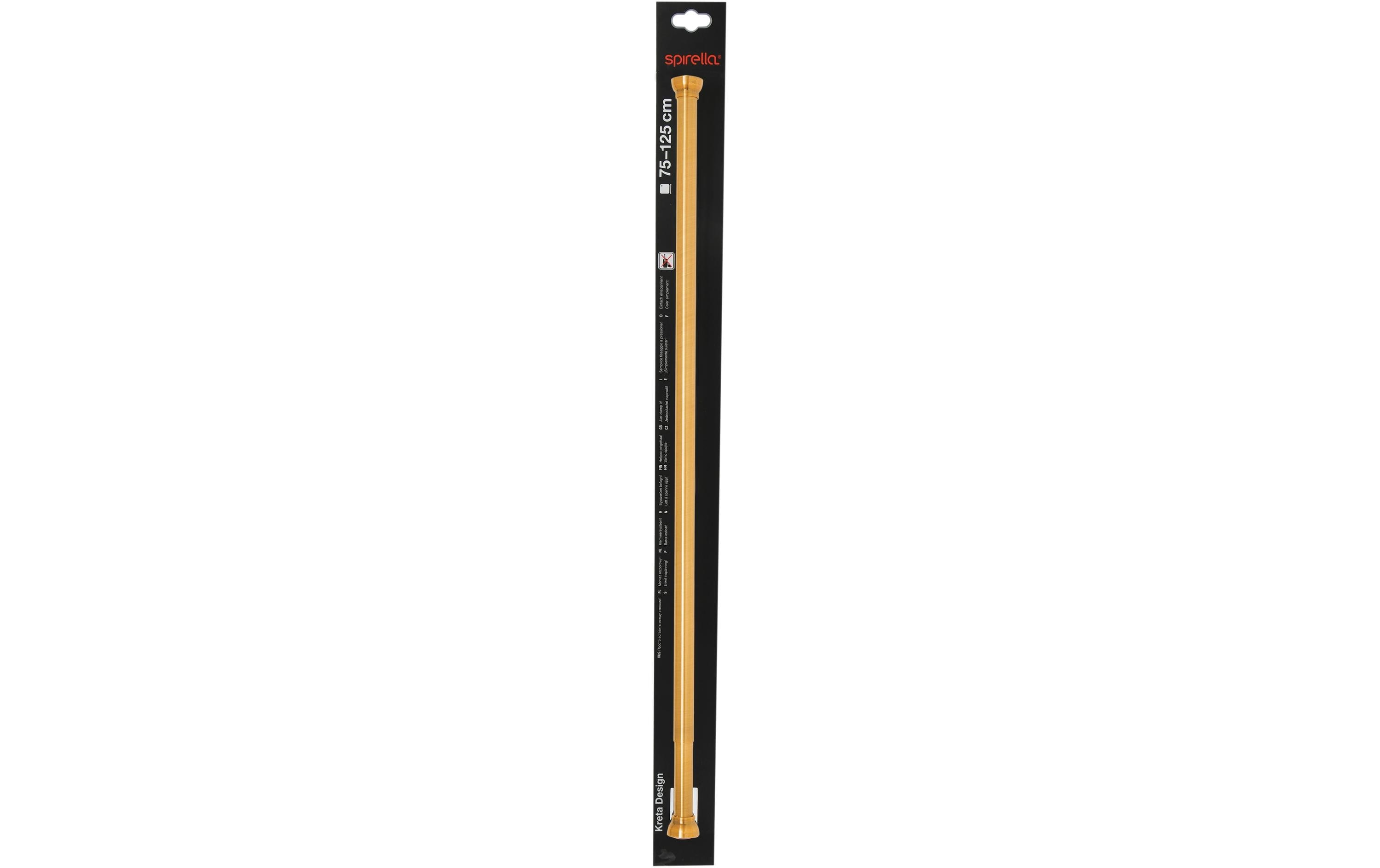 Duschvorhangstange Kreta 75/125 x 2.1 cm, Gold (Alu)Duschvorhangs-Stange ohne Bohren