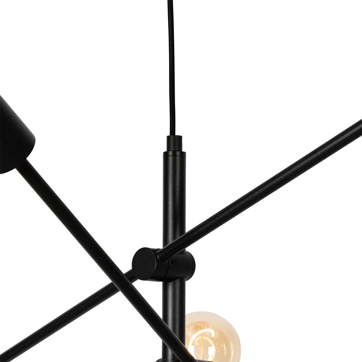 Industriële hanglamp zwart 8-lichts - Sydney