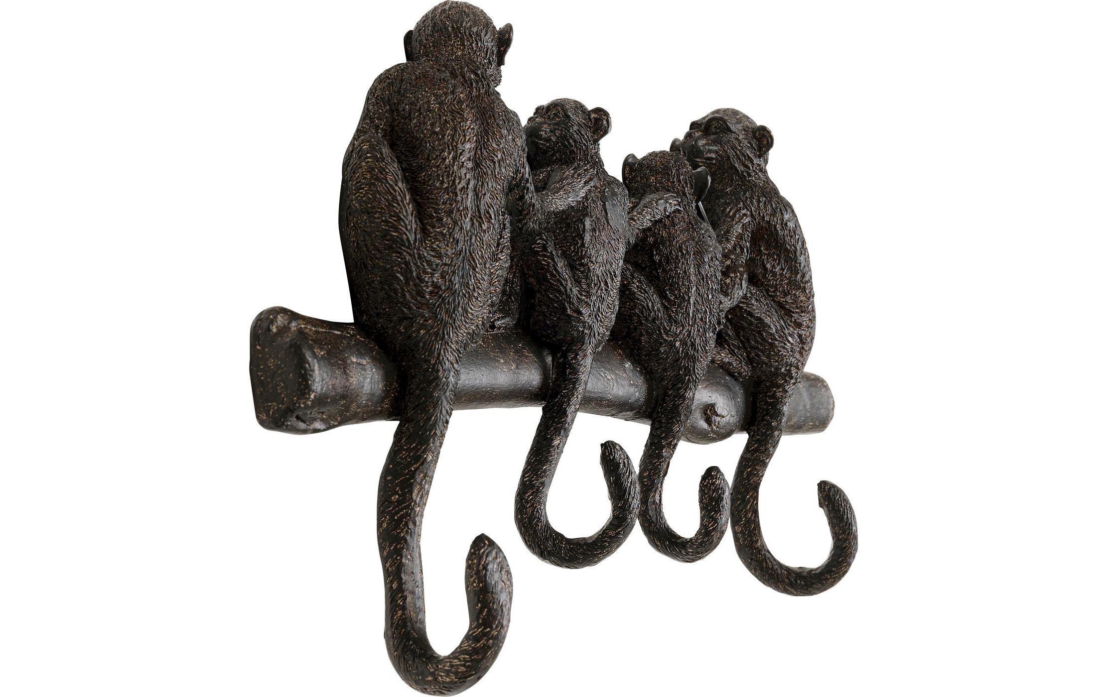 Wandgarderobe Monkey Family 38 cm x 21 cm, SchwarzWandleiste für die Garderobe