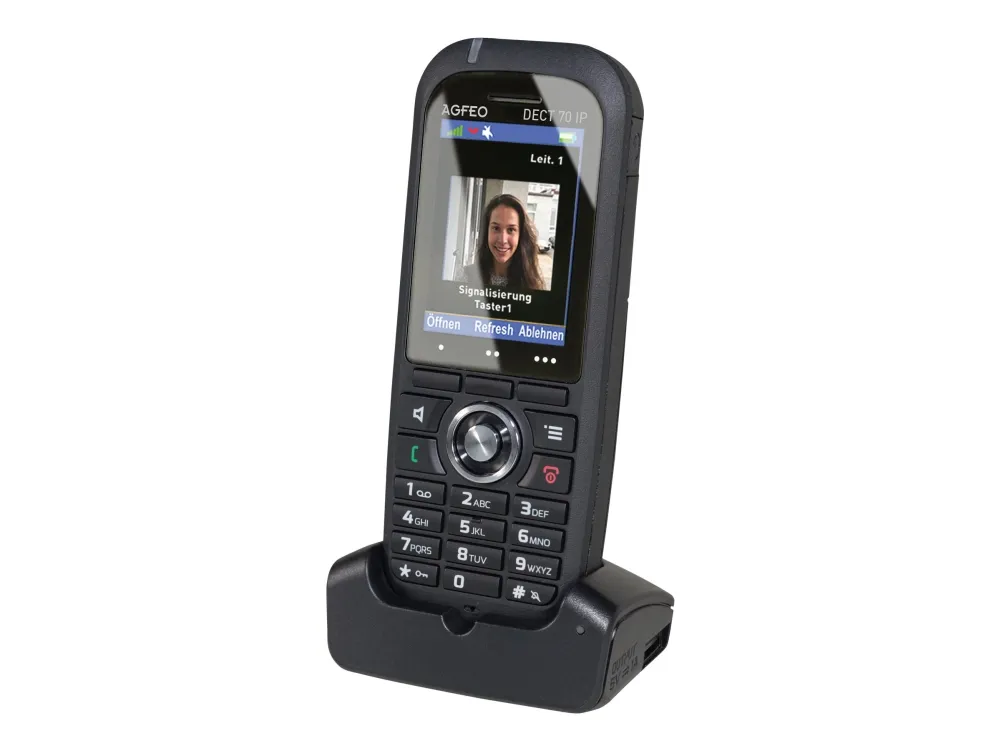 AGFEO DECT 70 IP - Ekstra trådløst håndsæt - med Bluetooth interface - IP-DECT - sort
