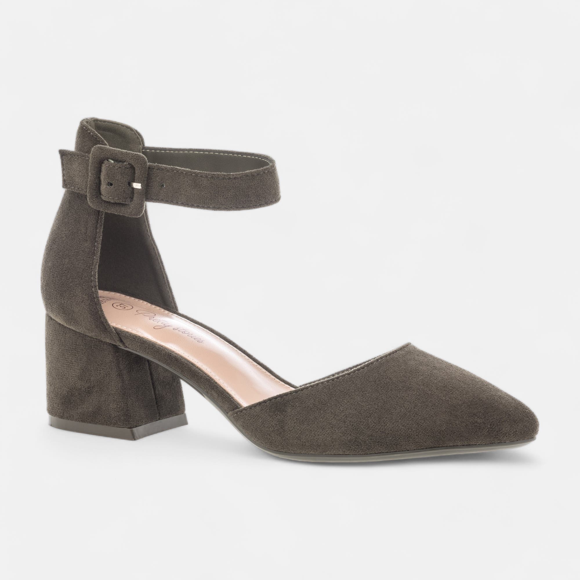 Escarpins quartiers ouverts à talon Femme kaki