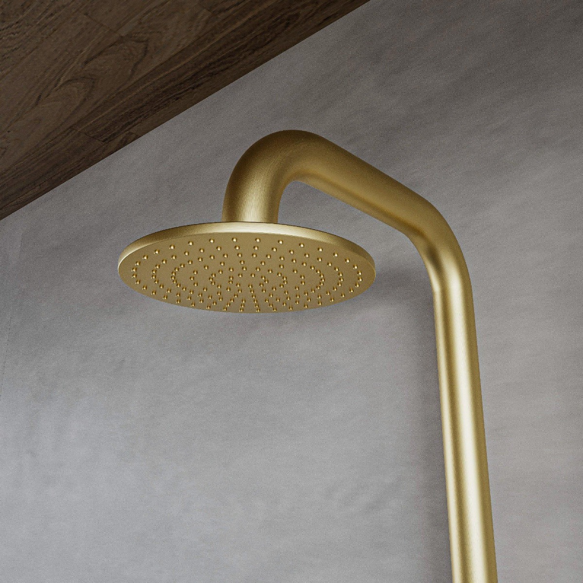 FortiFura Outdoor Deluxe vrijstaande buitendouche met handdouche geborsteld messing