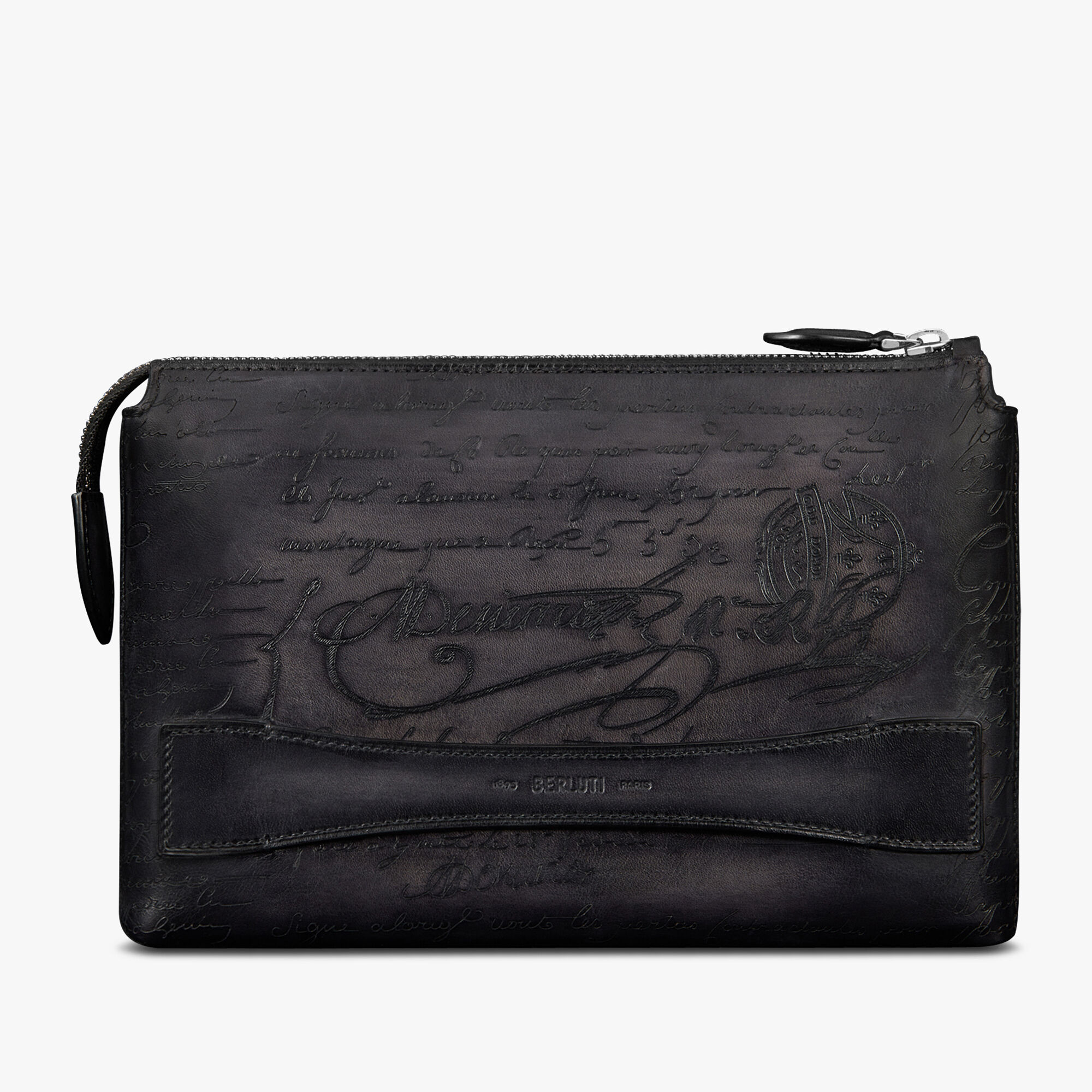 Pochette Zippee Tersio En Cuir Scritto