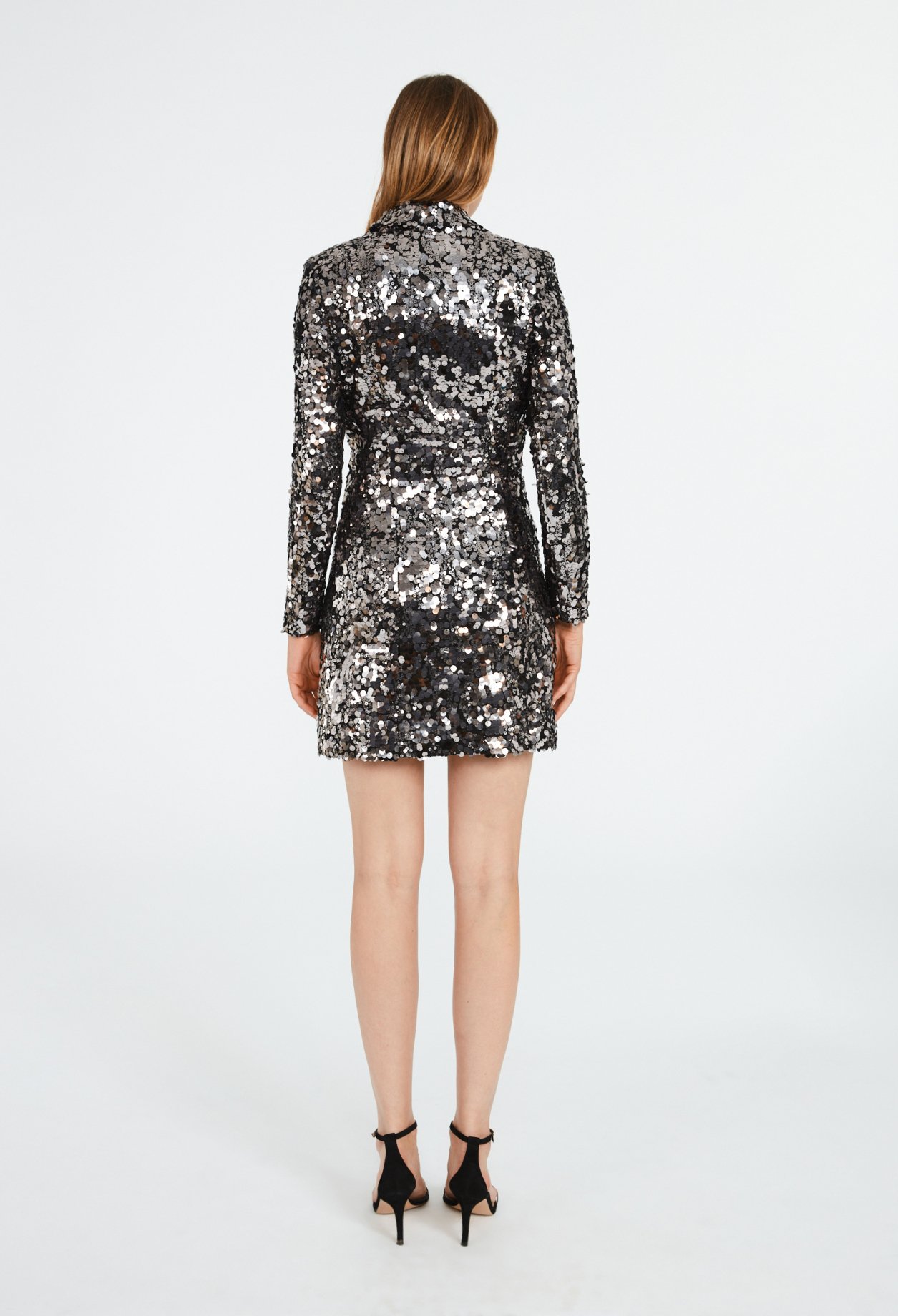 Robe argent tailleur sequin