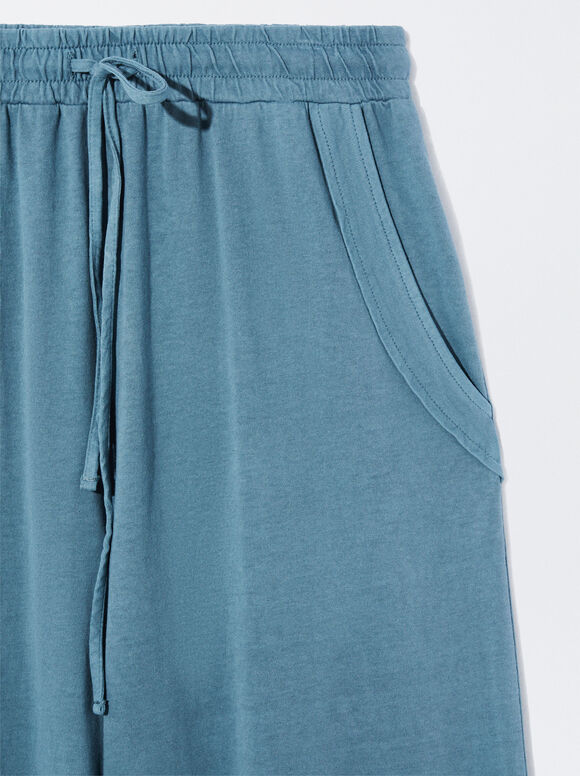 Calça Jogger de Perna Reta - Azul