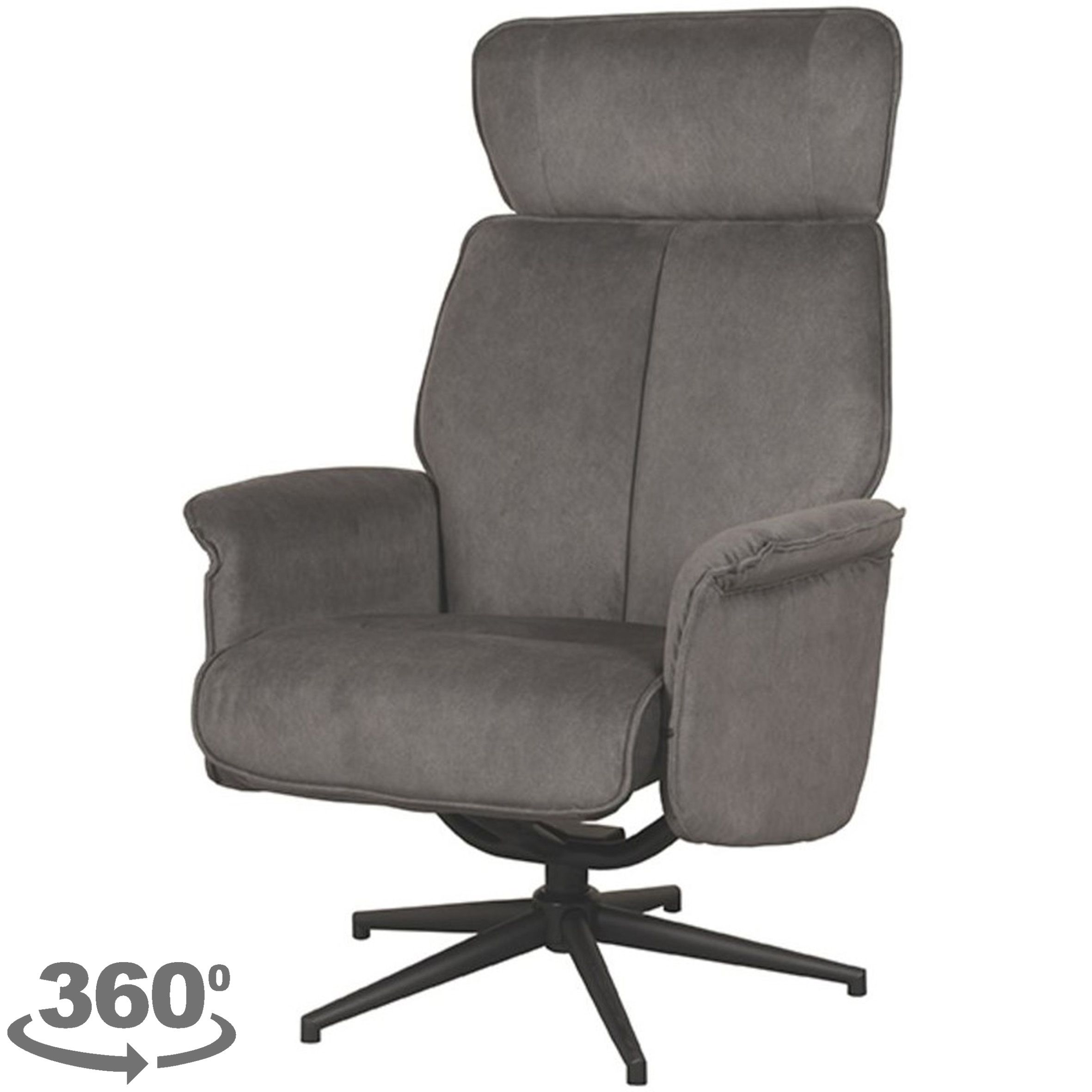 Relaxfauteuil Antraciet Cosmo CH-73.026 Verdal B77 x D79 x H109 cm