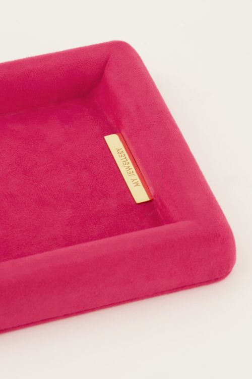 Fuchsia velvet sieraden tray