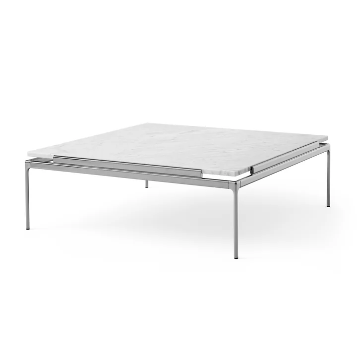 &Tradition - Sett Coffee Table LN13, Bianco Carrara / Chrom dunkel