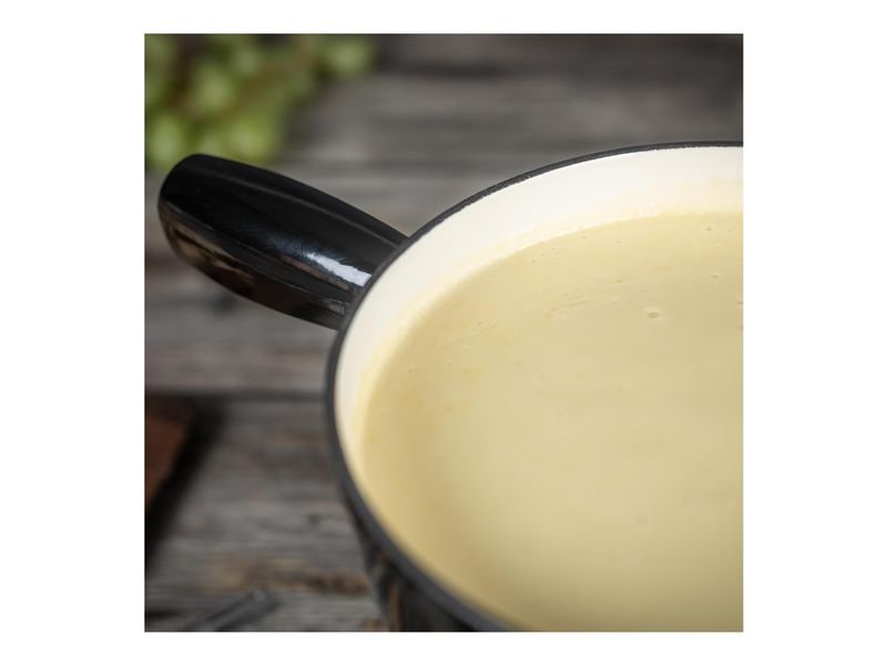 Kuhn Rikon Fondue-Caquelon Induktion Beige/Schwarz Fonduepfanne