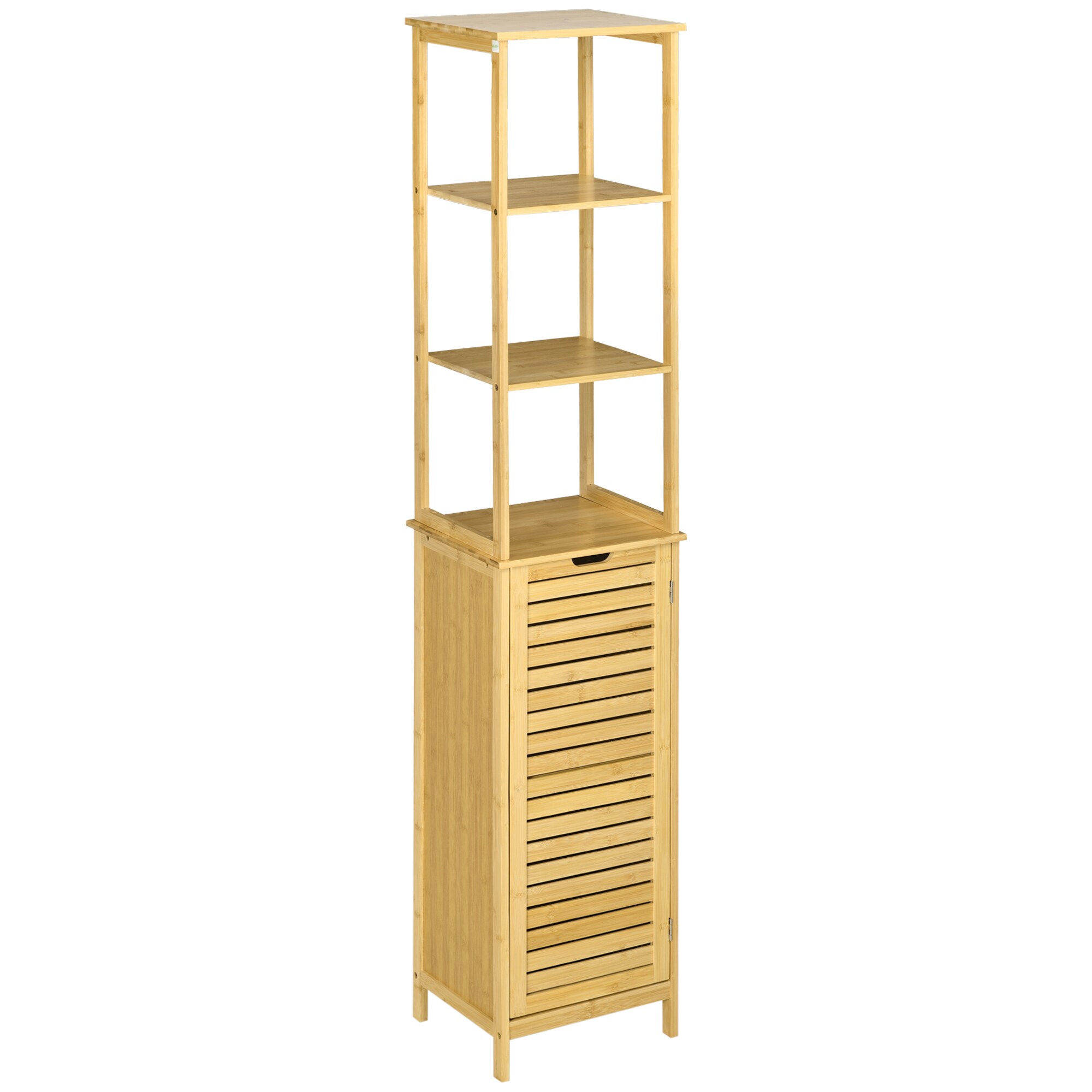 kleankin Badezimmerschrank mit 3 Ablagen natur 25L x 34B x 30H cm