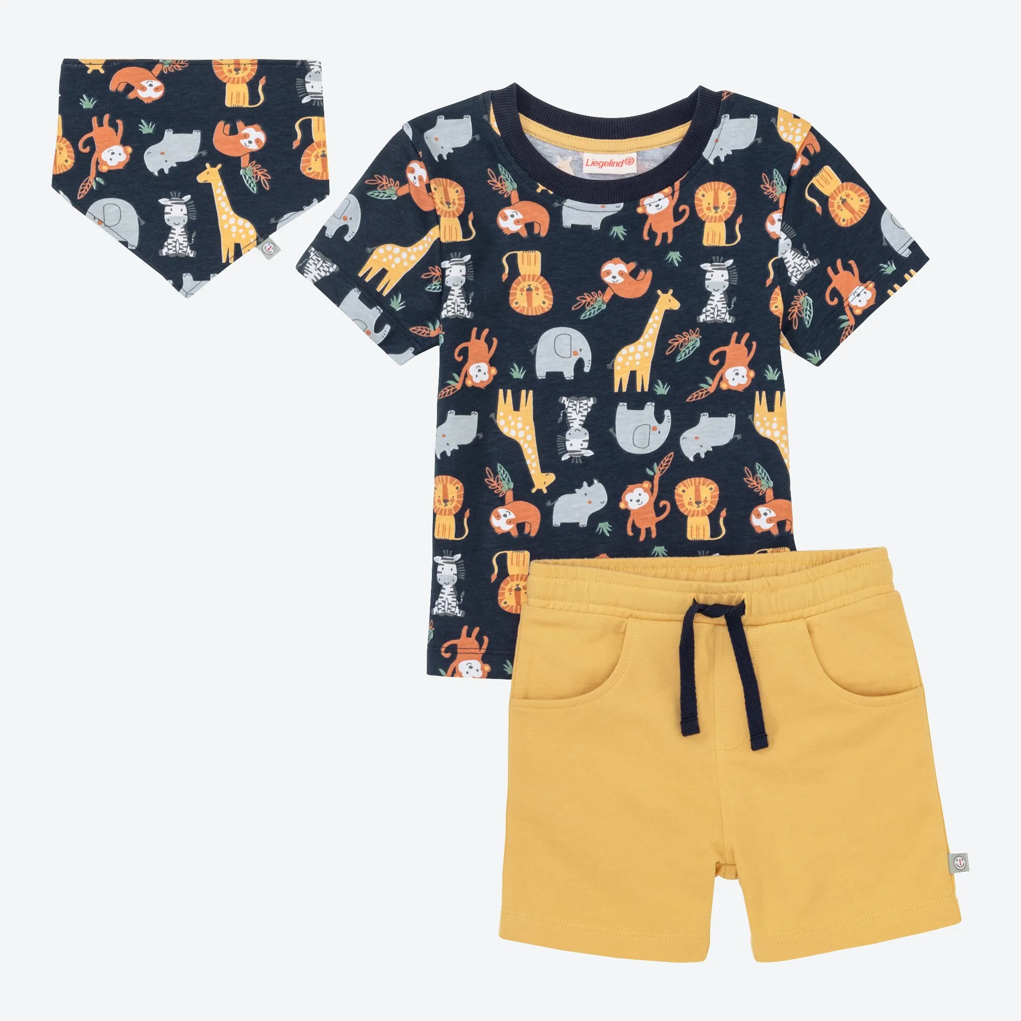 Baby-Jungen-Set mit Halstuch, 3-teilig