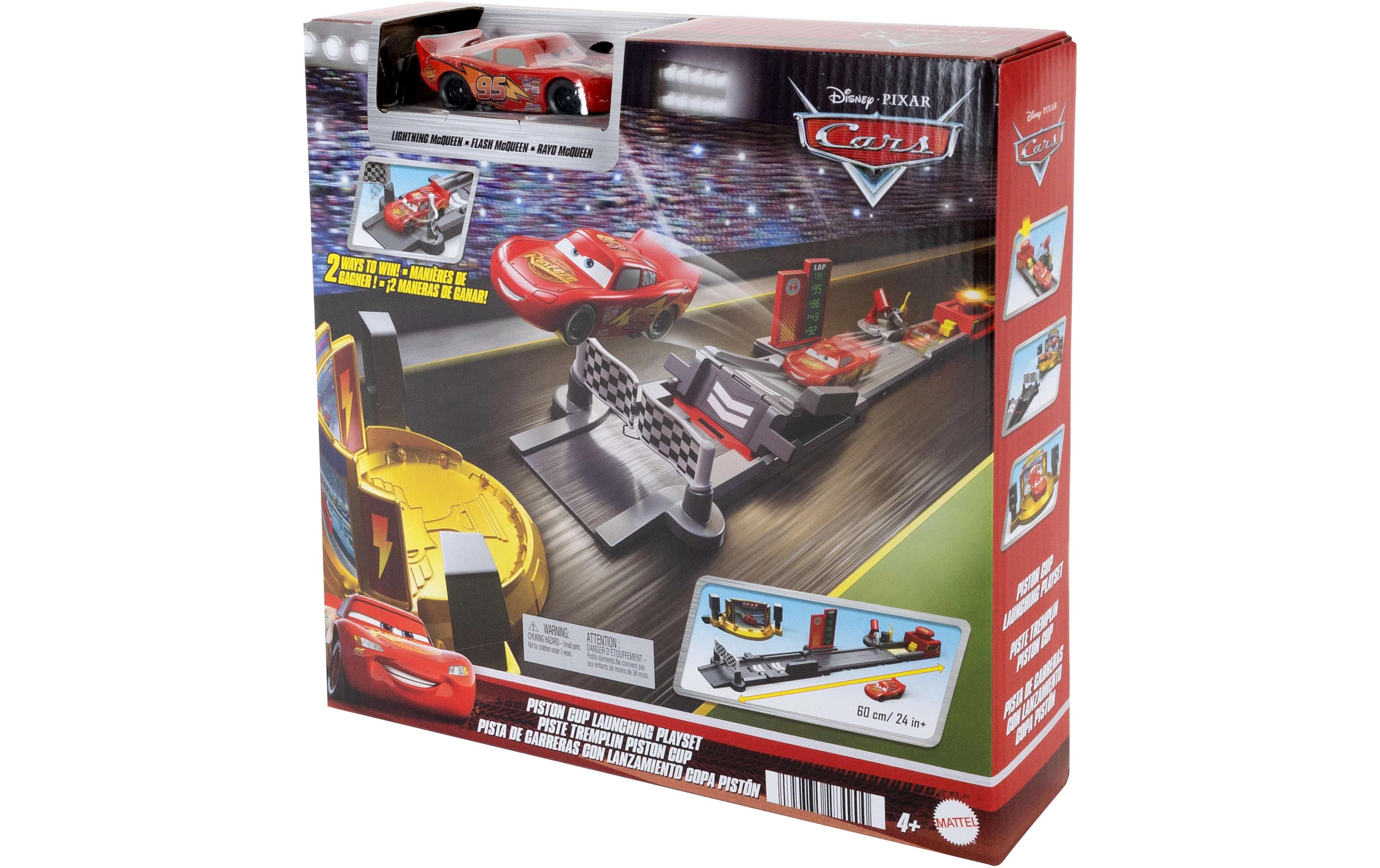 Disney Cars Piston Cup Sprung- und Stunt-Renn-SpielsetSpielset mit dem Lightning McQueen Spielzeugauto